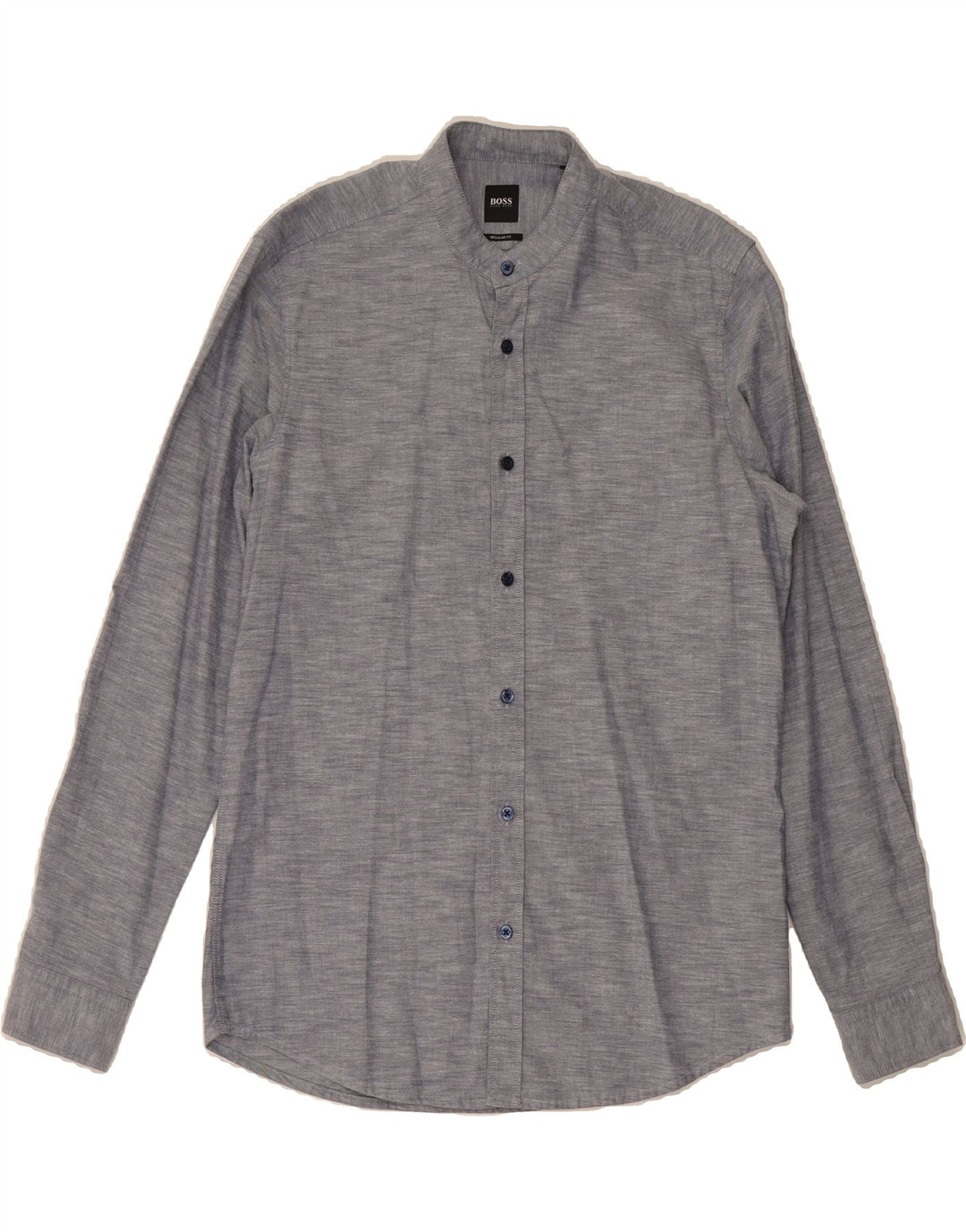 HUGO BOSS Mens Regular Fit Shirt Medium Navy Blue Flecked Vintage Hugo Boss and Second-Hand Hugo Boss from Messina Hembry 