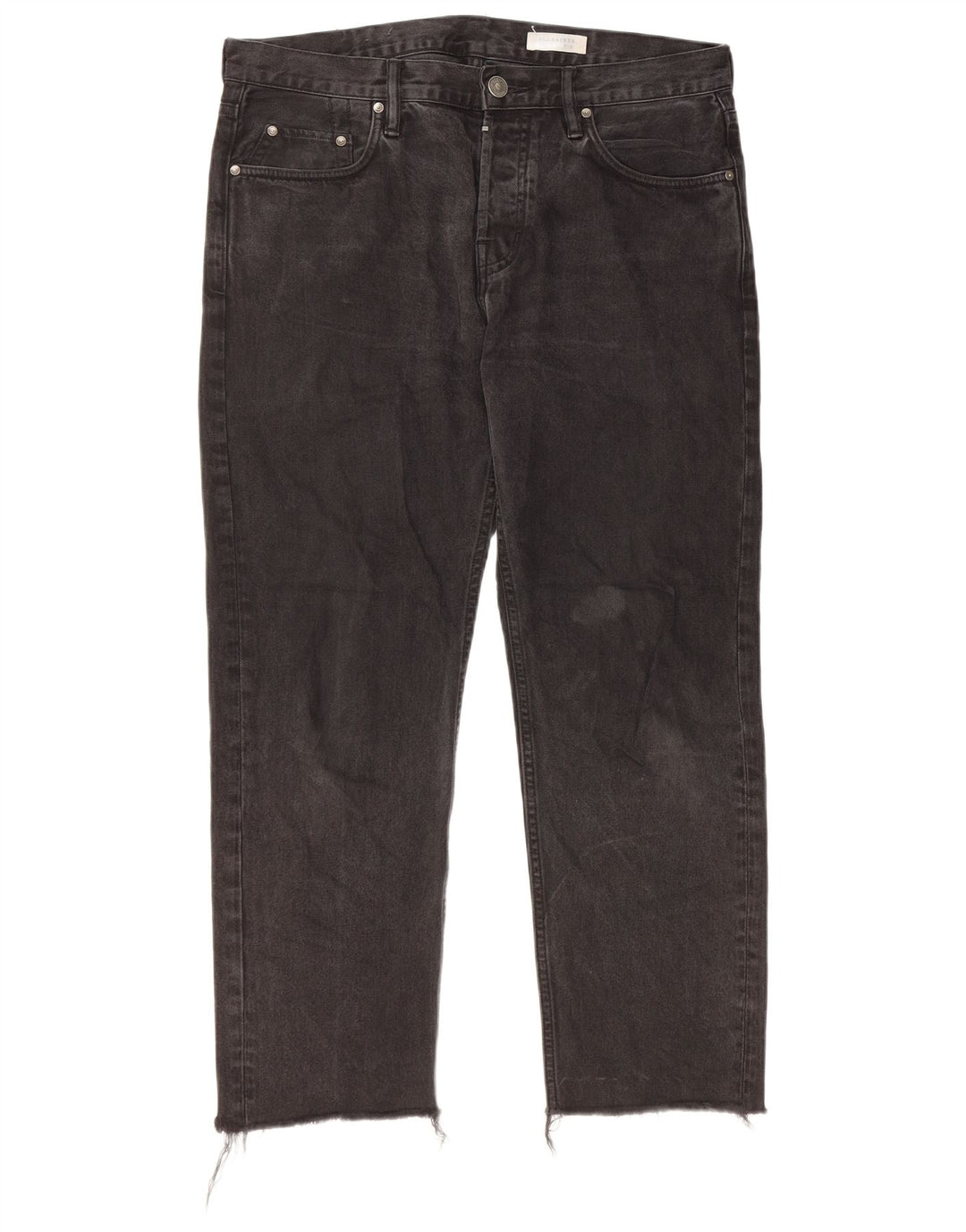 ALL SAINTS Herre Sid Straight Jeans W32 L26 Sort Bomuld