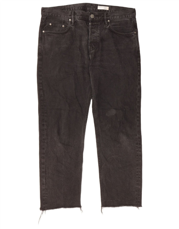 ALL SAINTS Herre Sid Straight Jeans W32 L26 Sort Bomuld