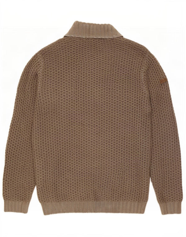 Trussardi Jeans Herre Turtle Neck Jumper Sweater Large Khaki Wool