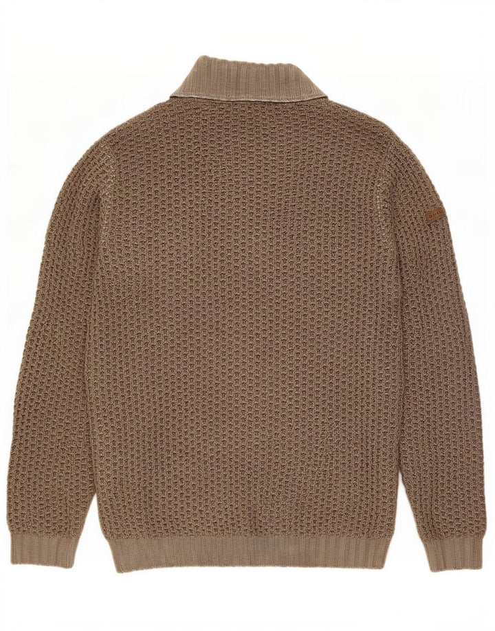 Trussardi Jeans Herre Turtle Neck Jumper Sweater Large Khaki Wool