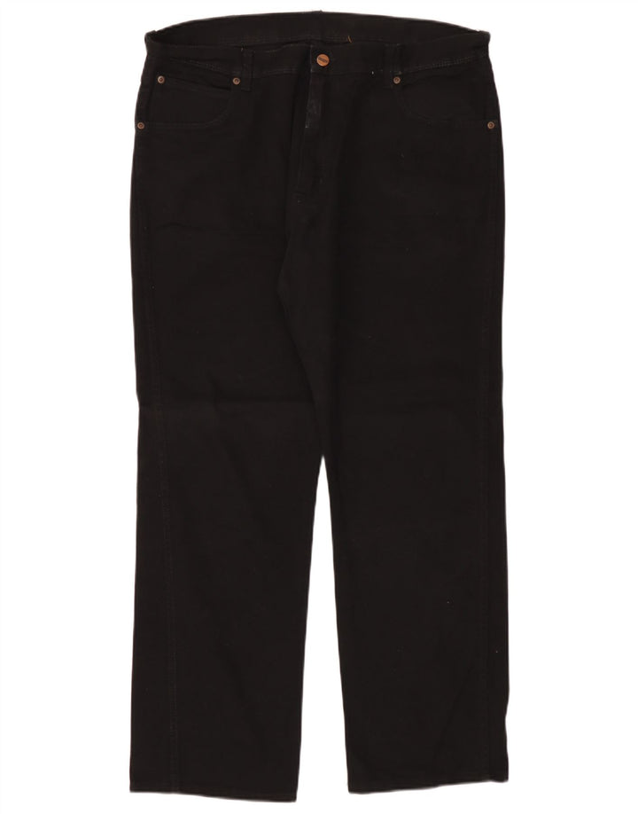 Wrangler Herre Regular Fit Straight Jeans W38 L30 Sort Bomuld