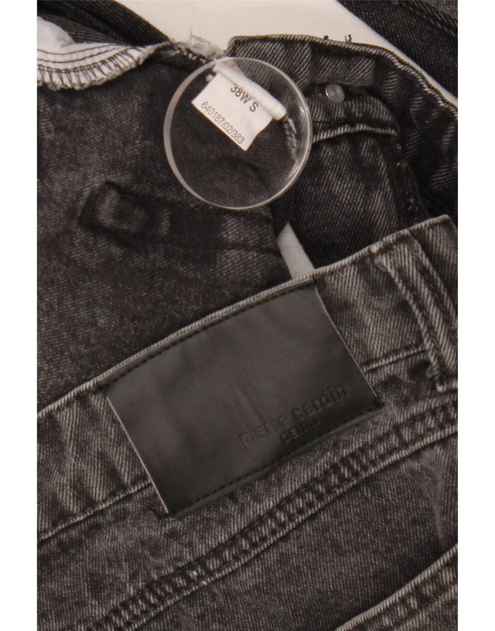 PIERRE CARDIN Straight jeans til mænd W38 L29 Sort bomuld