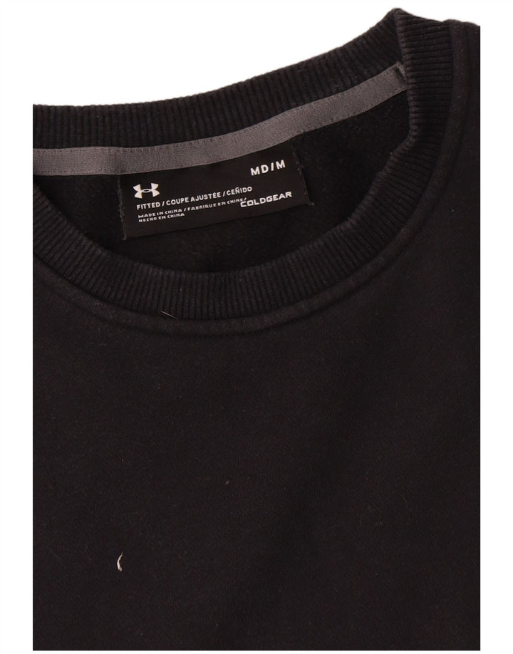 Under Armour Herre Cold Gear Sweatshirt Jumper Medium Sort Bomuld