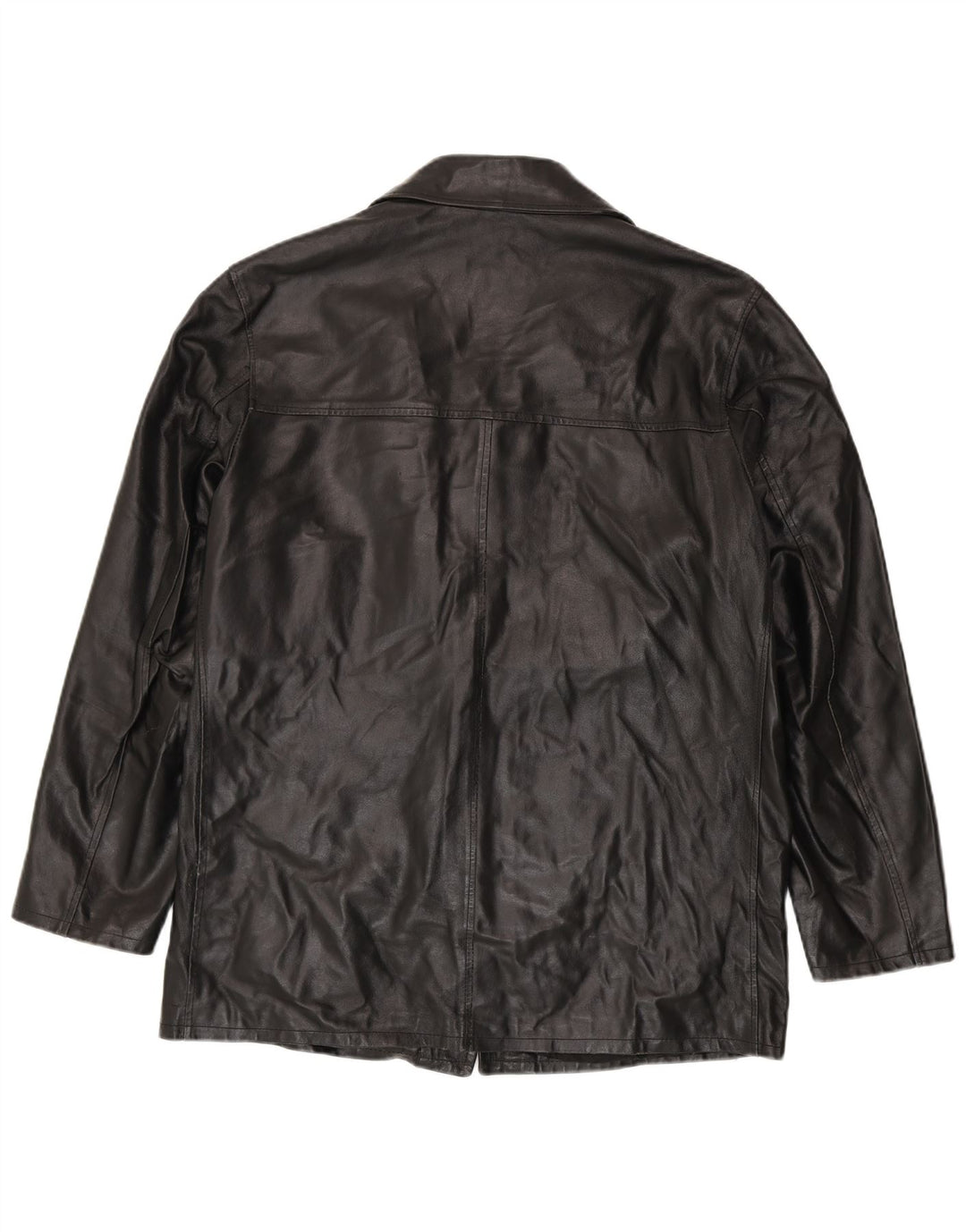 VINTAGE Herre Læderjakke IT 52 XL Sort Læder