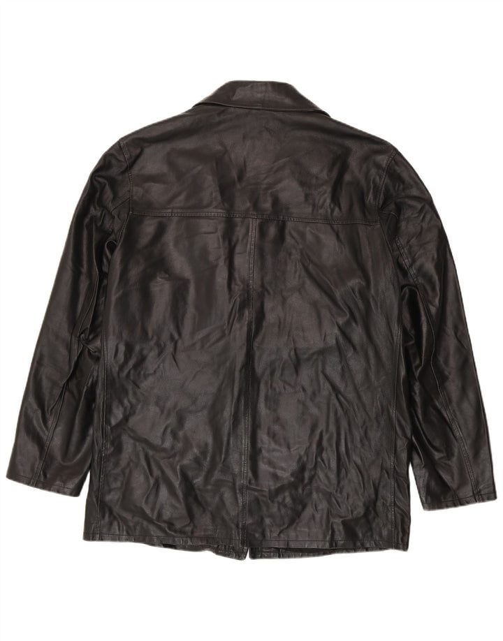VINTAGE Herre Læderjakke IT 52 XL Sort Læder