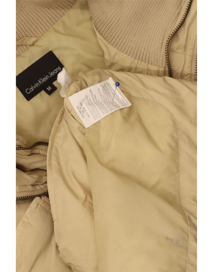 Calvin Klein Jeans Dame Polstret Jakke UK 14 Medium Beige Polyester
