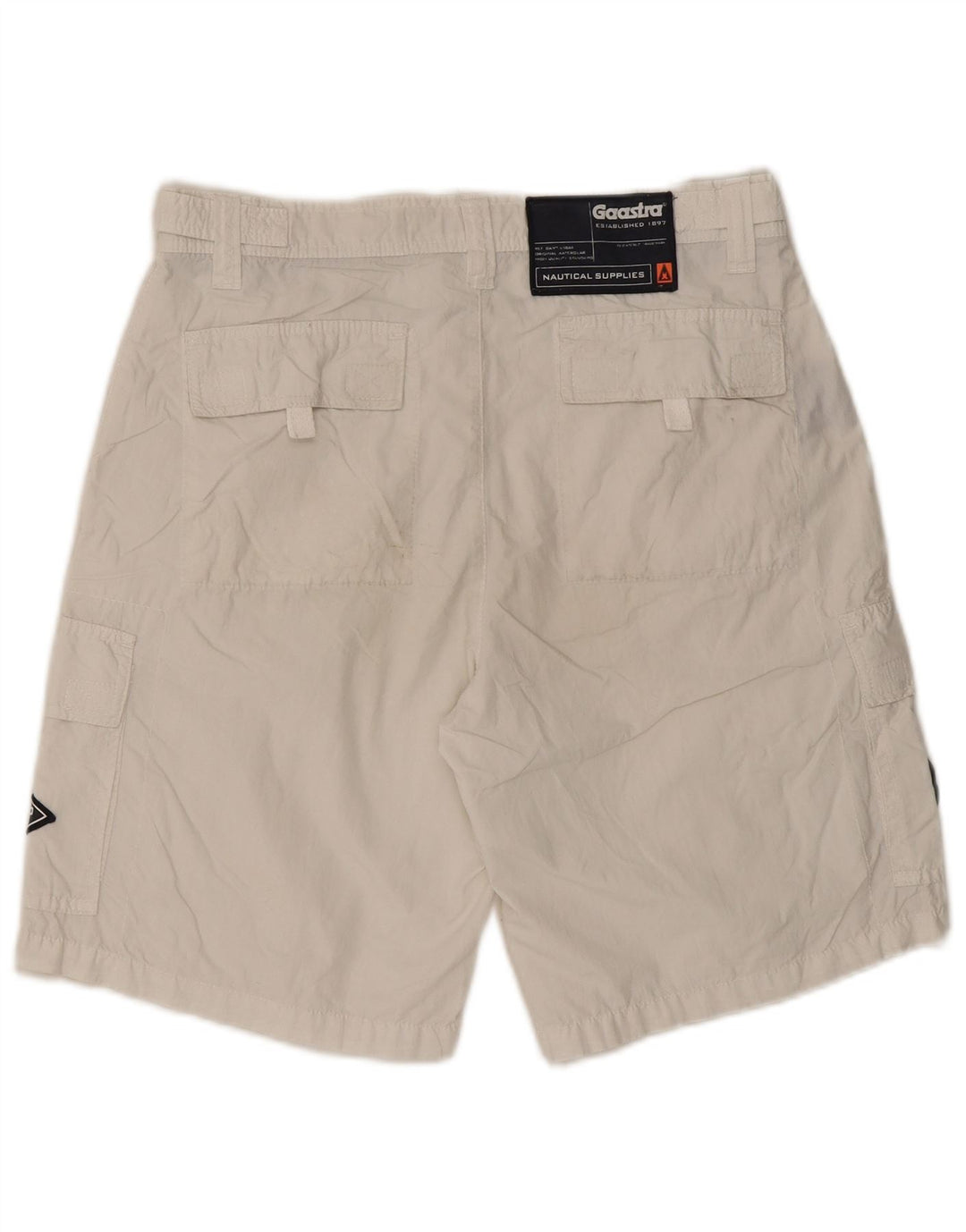 Gaastra Herre Graphic Cargo Shorts Små W29 Hvid Bomuld