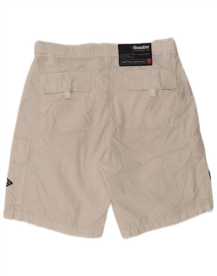 Gaastra Herre Graphic Cargo Shorts Små W29 Hvid Bomuld