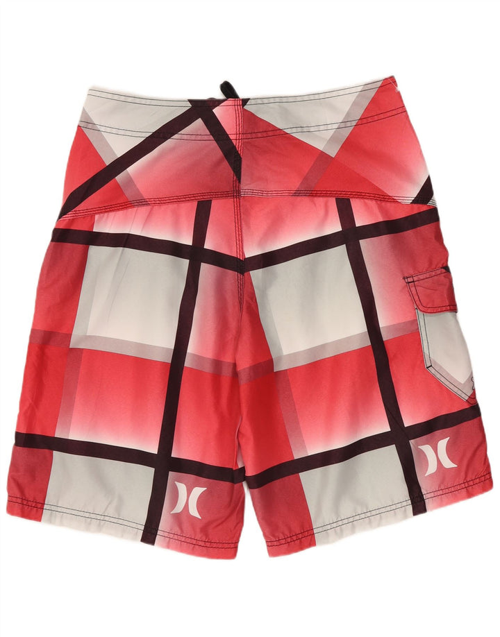 HURLEY Badeshorts til mænd Medium rød ternet polyester