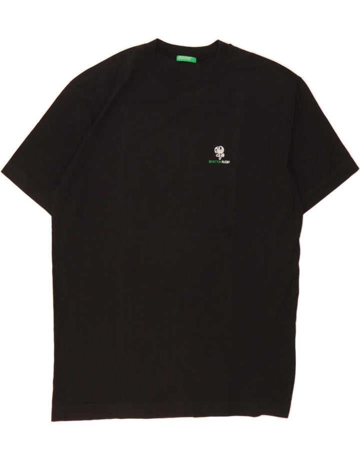 BENETTON Mens Graphic T-Shirt Top Large Black Vintage Benetton and Second-Hand Benetton from Messina Hembry 