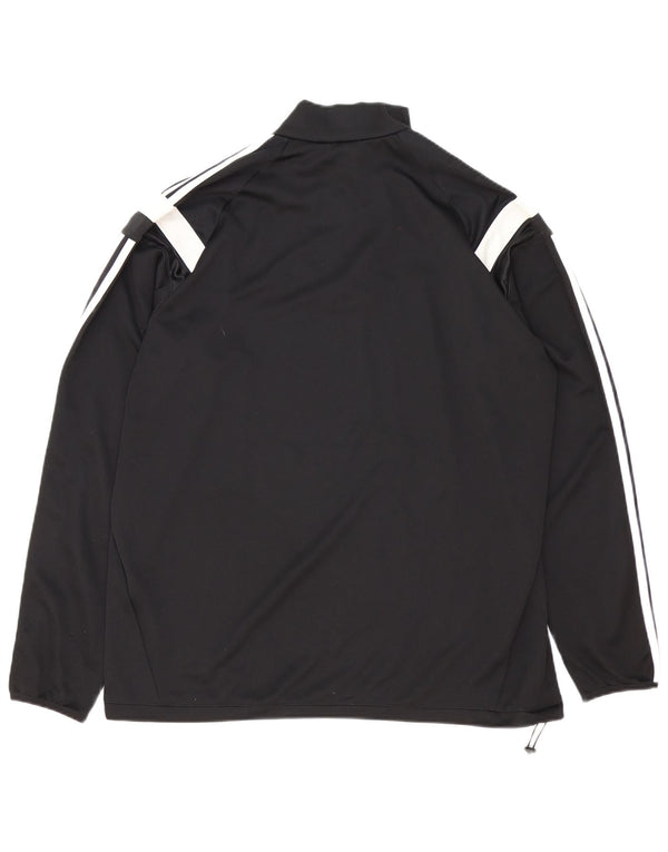 Adidas Herre Climacool Pullover med lynlås-hals Træningsdragt Top XL Sort Colourblock