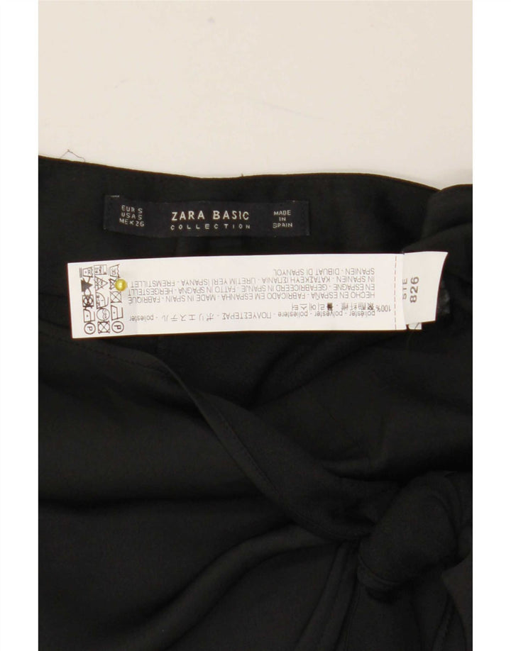 Zara Womens Vide Ben Cropped Trousers Small W28 L23 Sort Polyester