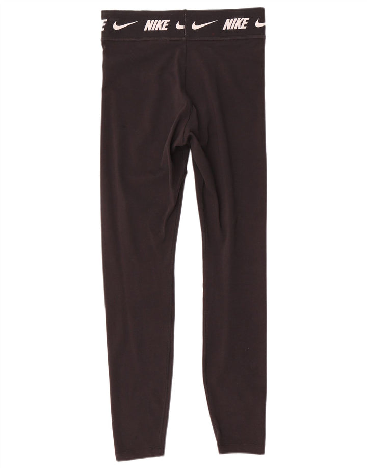 Nike Dame Grafiske Leggings UK 10 Small Black Bomuld