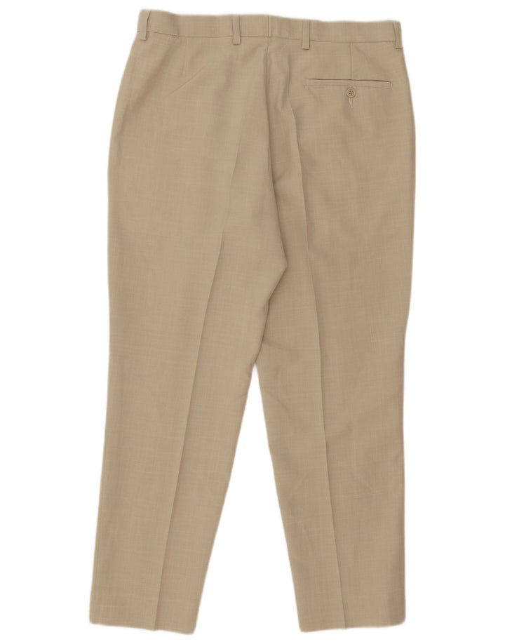 Marks & Spencer Straight Suit Bukser til mænd W34 L28 Beige Polyester