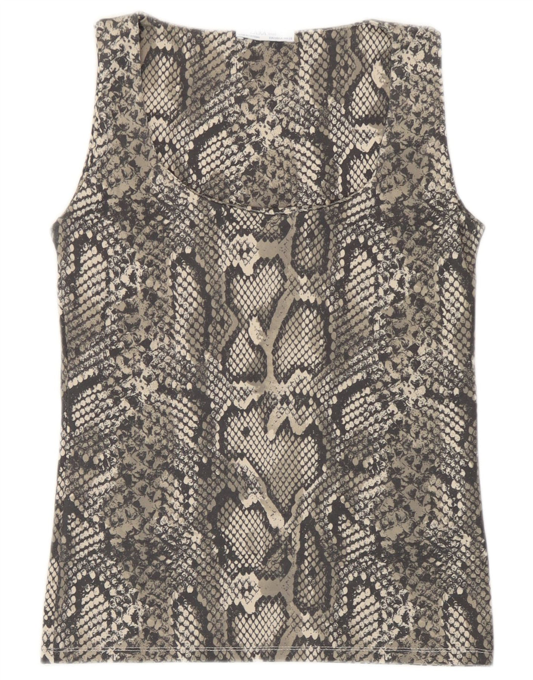 Zara Damevest Top UK 12 Medium Grey Animal Print Polyamid