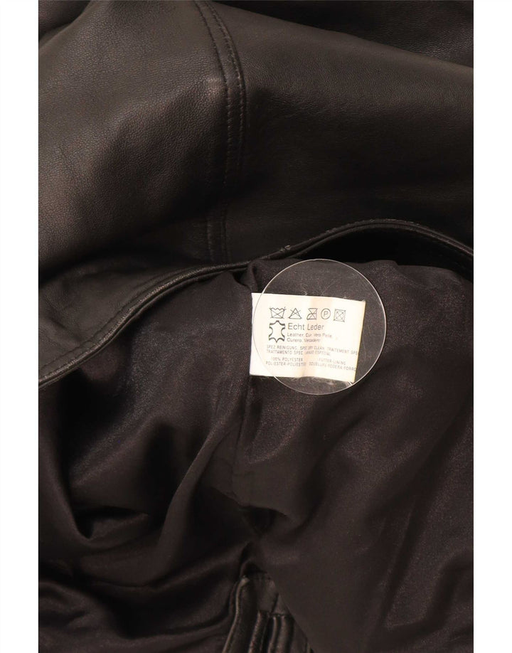 Vintage Herre Læder Gilet UK 38 Medium Black