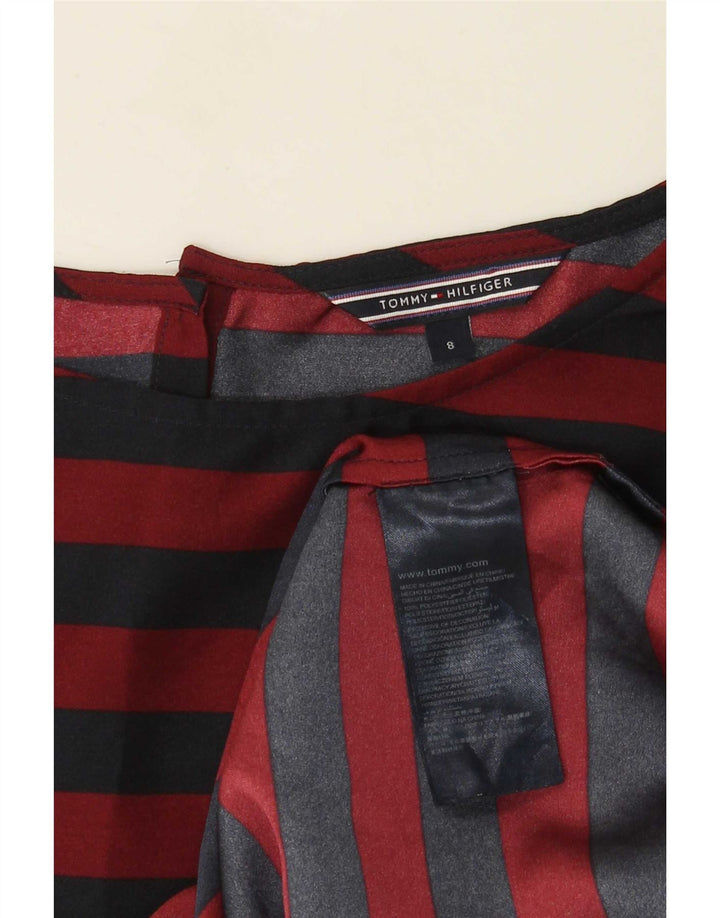 Tommy Hilfiger Damebluse Top US 8 Medium Rød Stribet Polyester