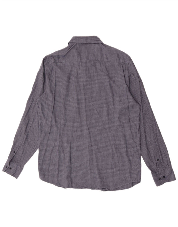 Massimo Dutti herreskjorte XL blå ternet bomuld
