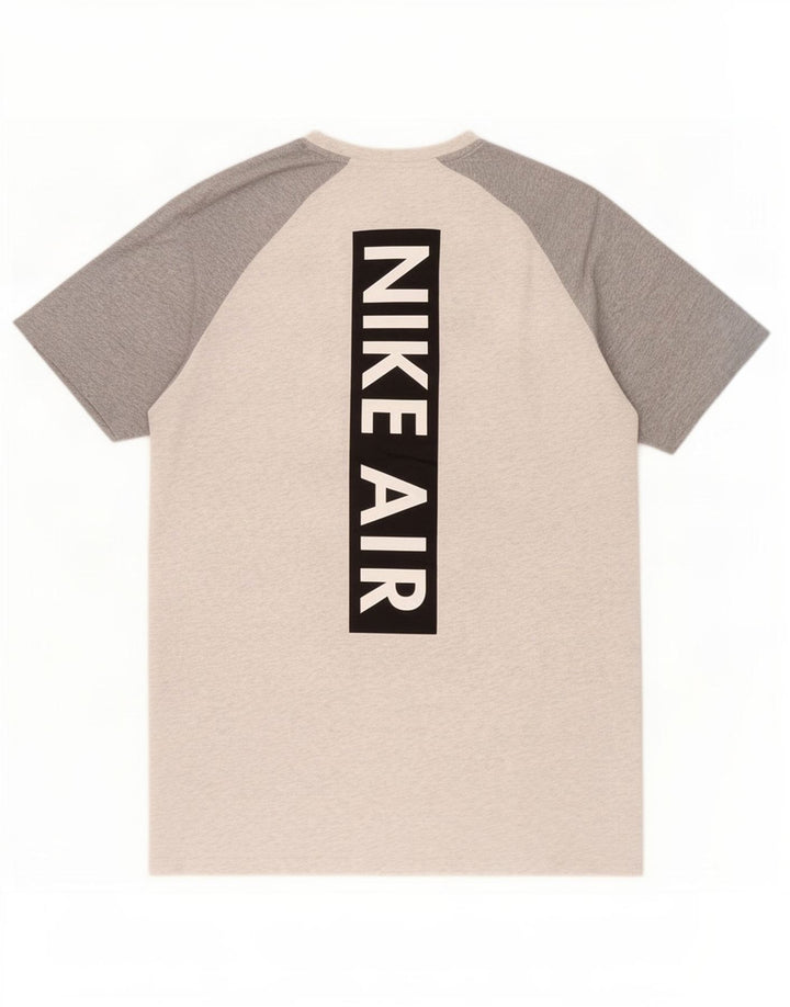 Nike grafisk t-shirt til mænd, mellemgrå farveblok