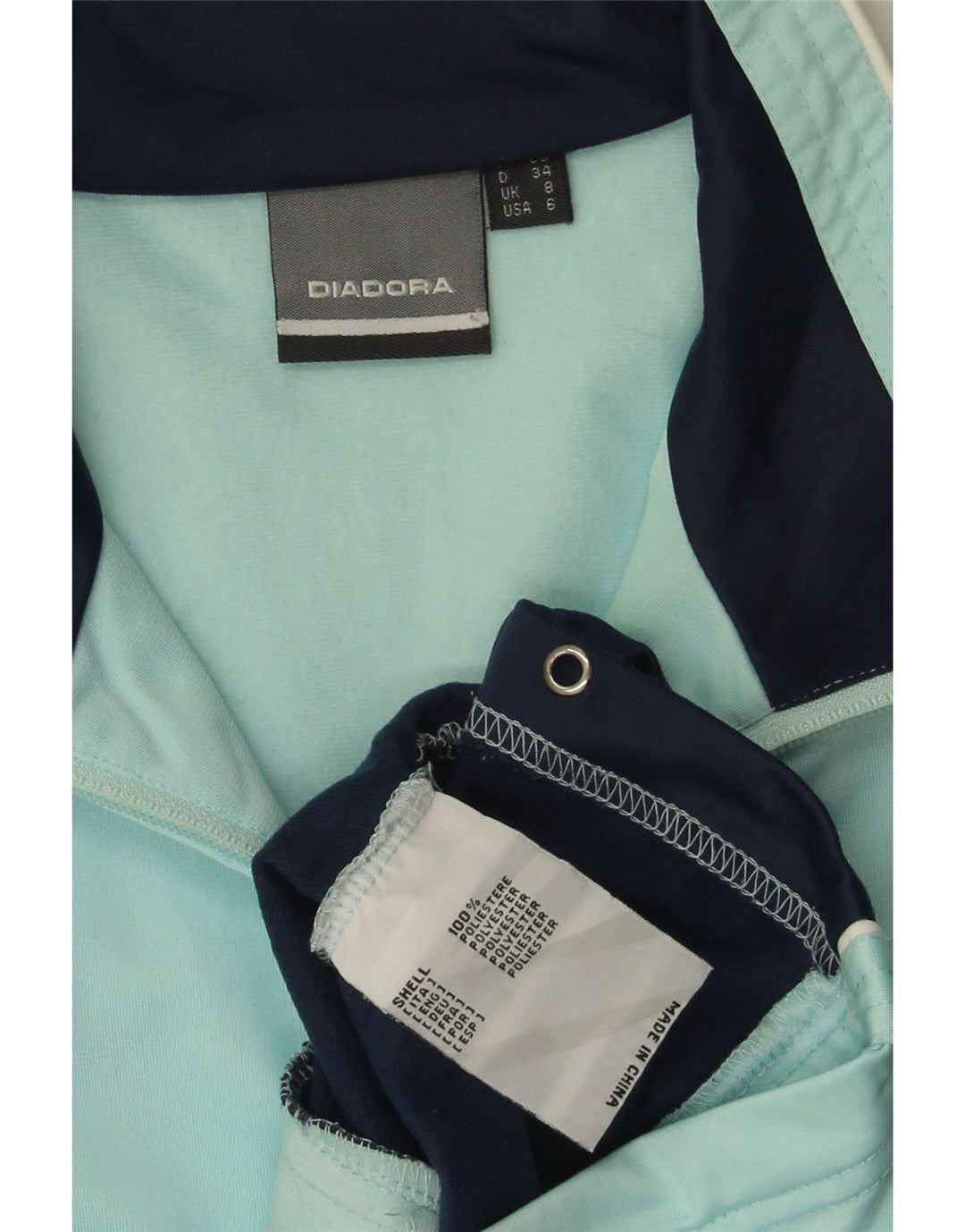 DIADORA Oversized træningsdragt topjakke til kvinder UK 8 Small Blue Colourblock