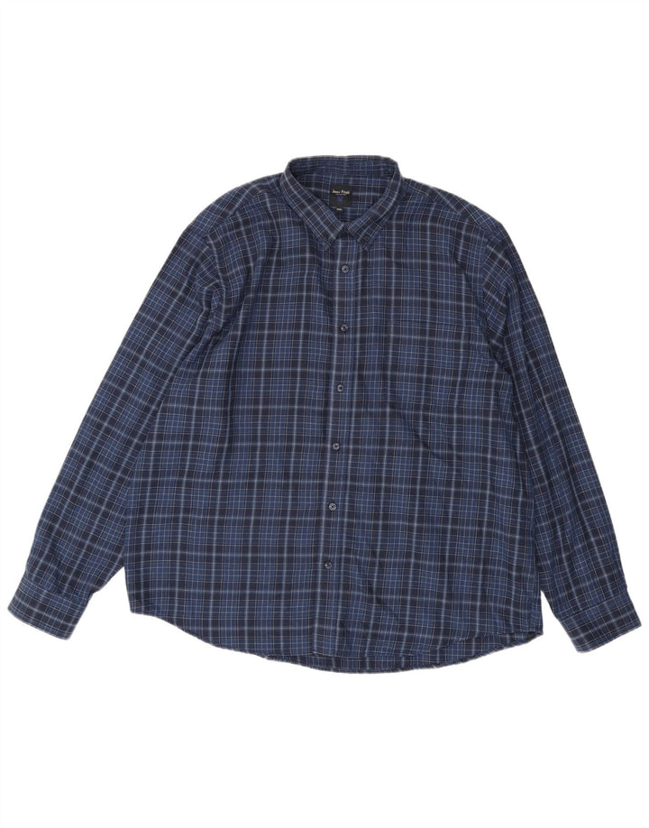 James Pringle herreskjorte 2XL marineblå ternet polyester
