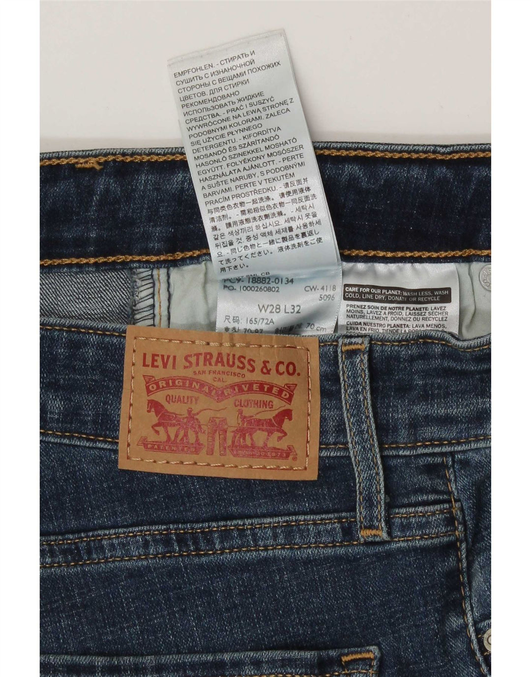 Levi's skinny jeans til kvinder W28 L32 blå bomuld