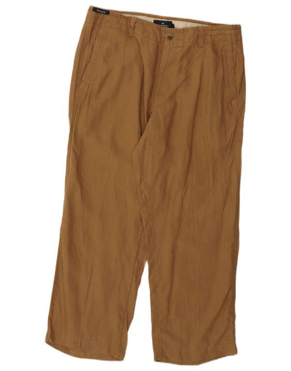Marks & Spencer Herre Blue Harbor Lige Chinobukser W36 L26 Brun