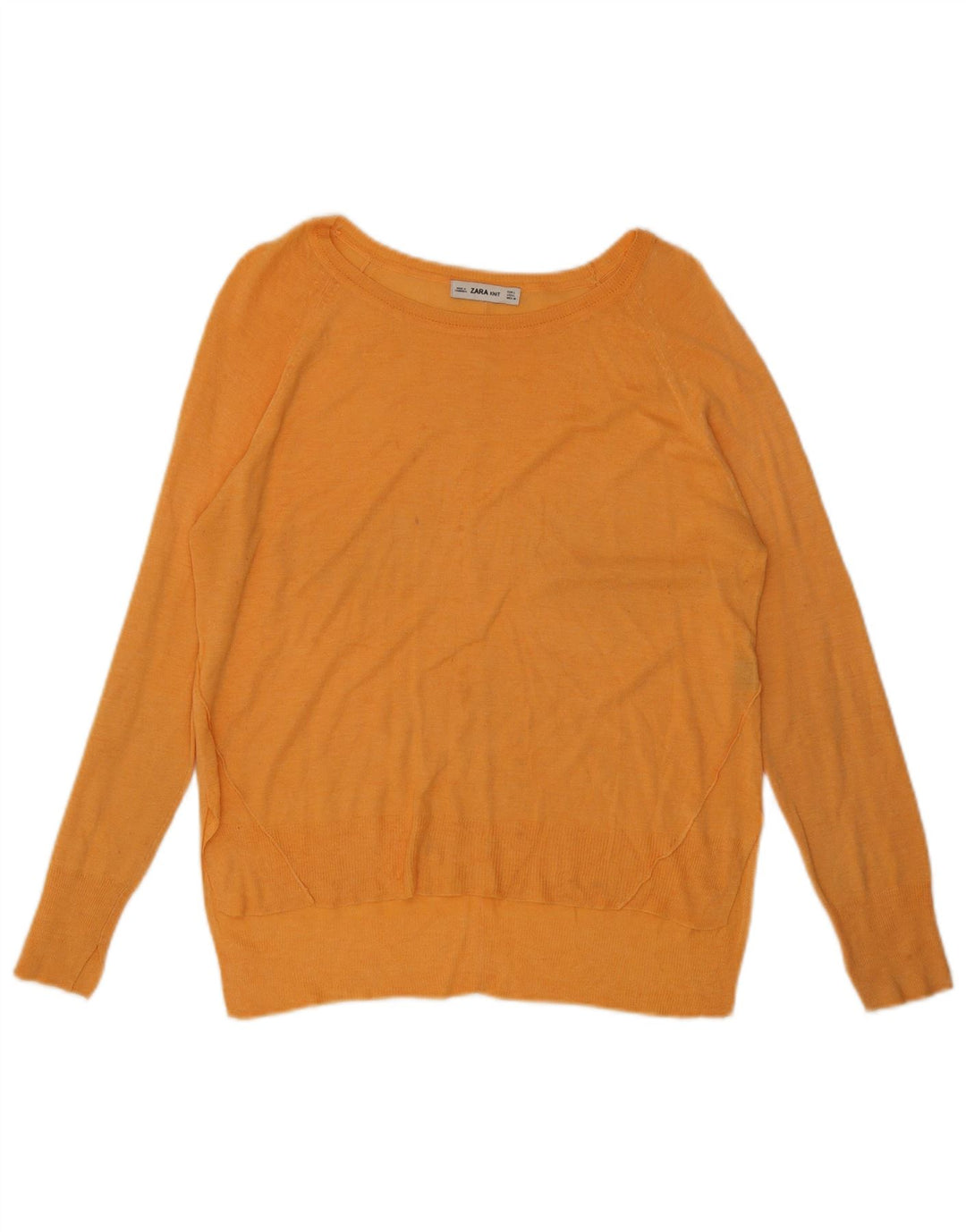 Zara Dame Boat Neck Jumper Sweater UK 14 Large Orange