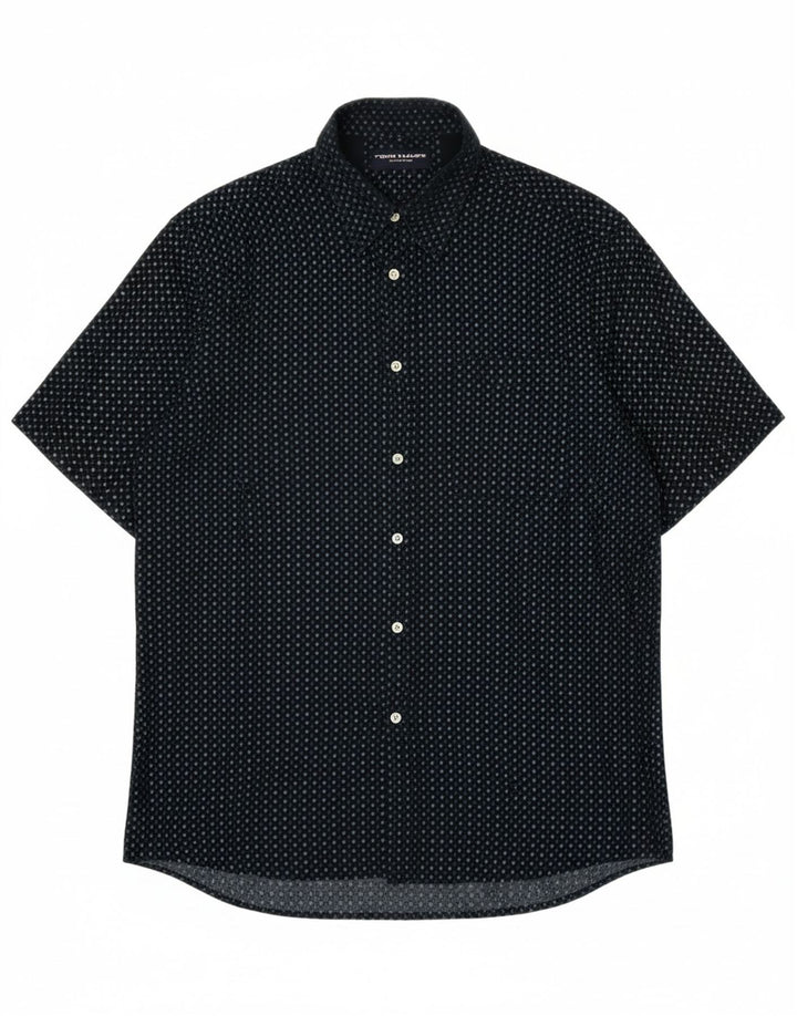 TOM TAILOR Mens Short Sleeve Shirt XL Navy Blue Spotted Cotton Vintage Tom Tailor and Second-Hand Tom Tailor from Messina Hembry 