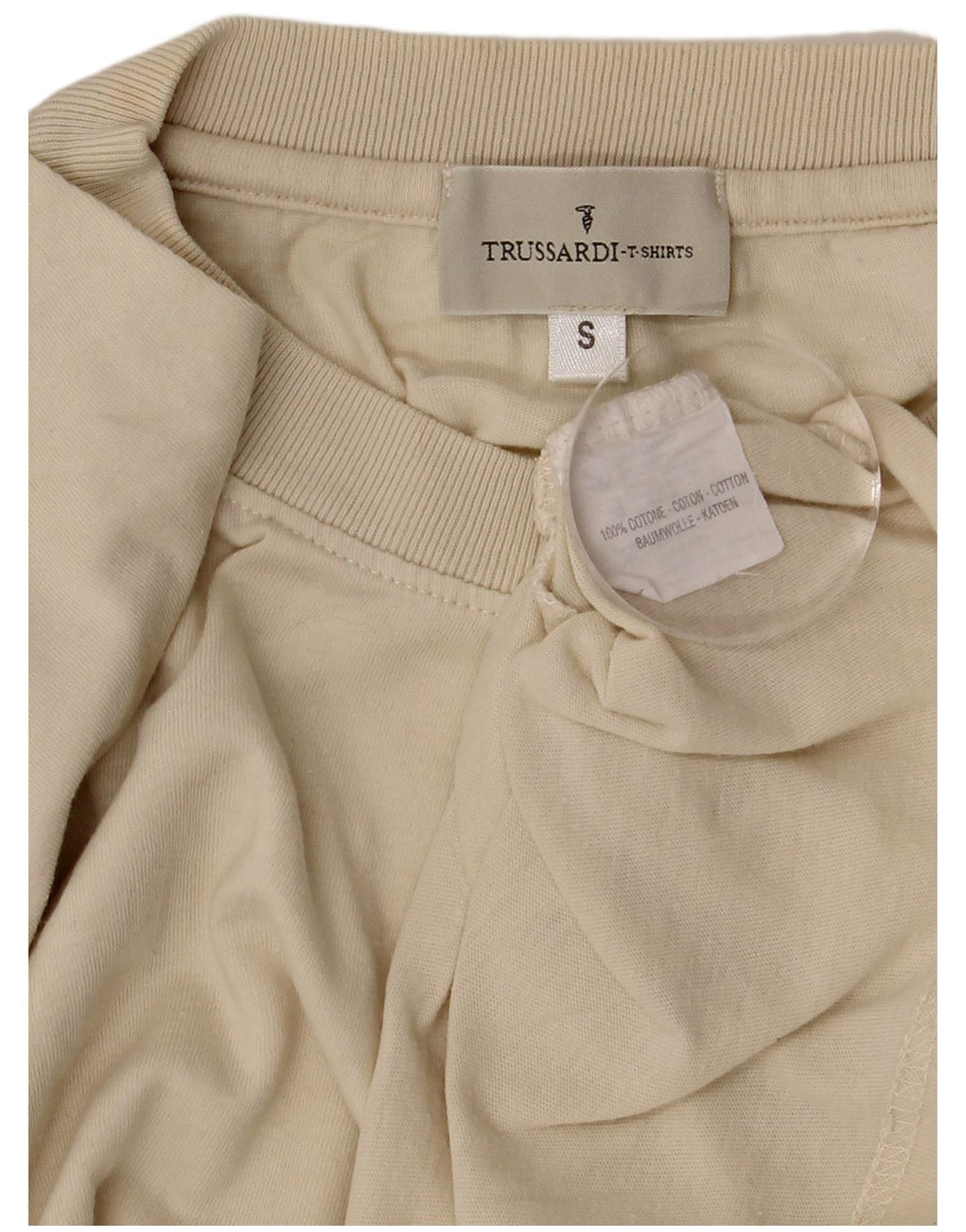 Trussardi Herre T-Shirt Top Lille Beige Bomuld