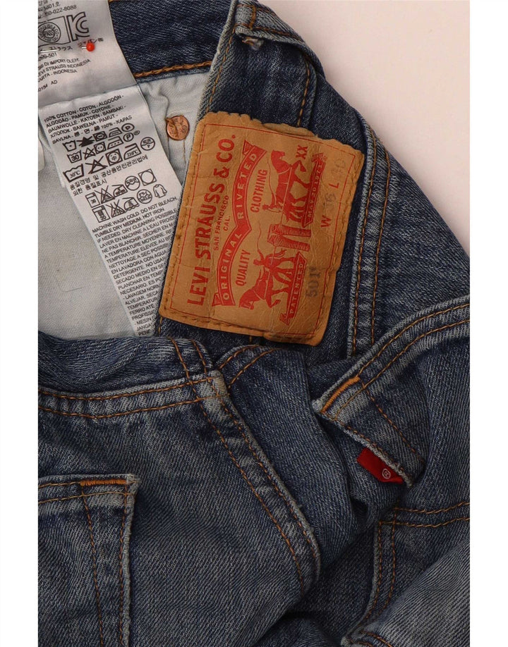 Levi's Herre 501 Straight Jeans W36 L30 Marineblå Bomuld