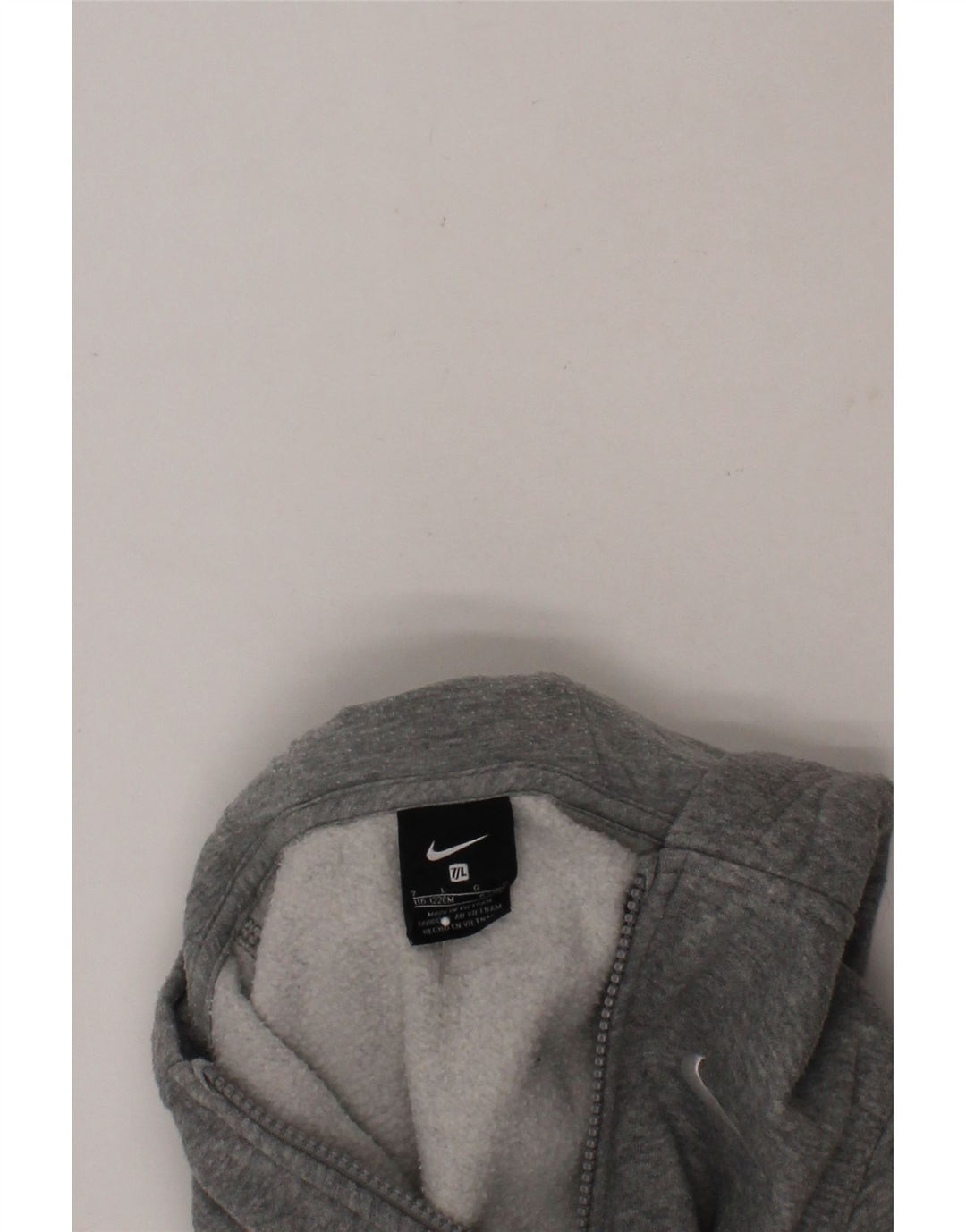 NIKE Boys Zip Hoodie Sweater 6-7 Years Large Grey Cotton Vintage Nike and Second-Hand Nike from Messina Hembry 
