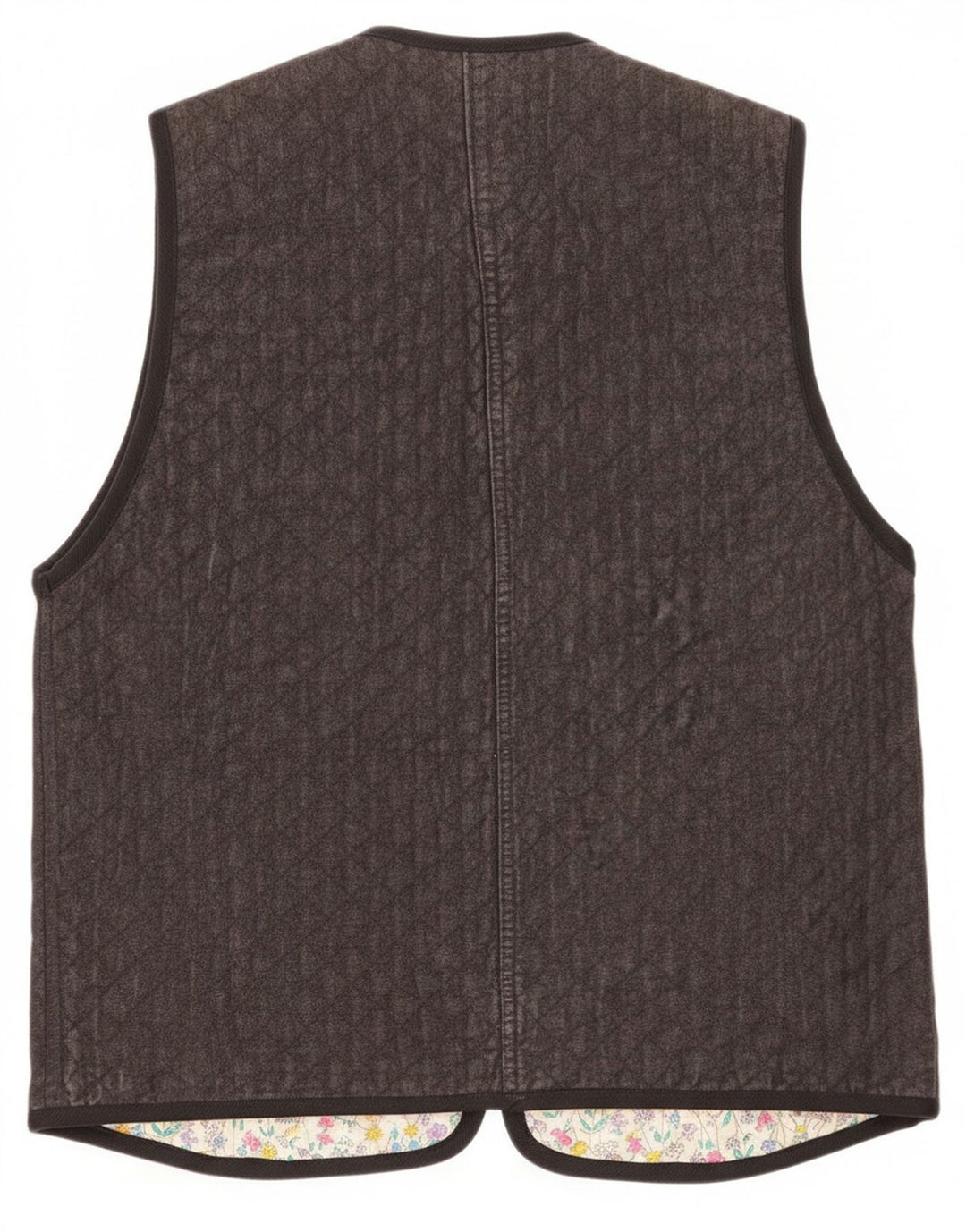 Vintage Dame Gilet UK 12 Medium Grey Paisley