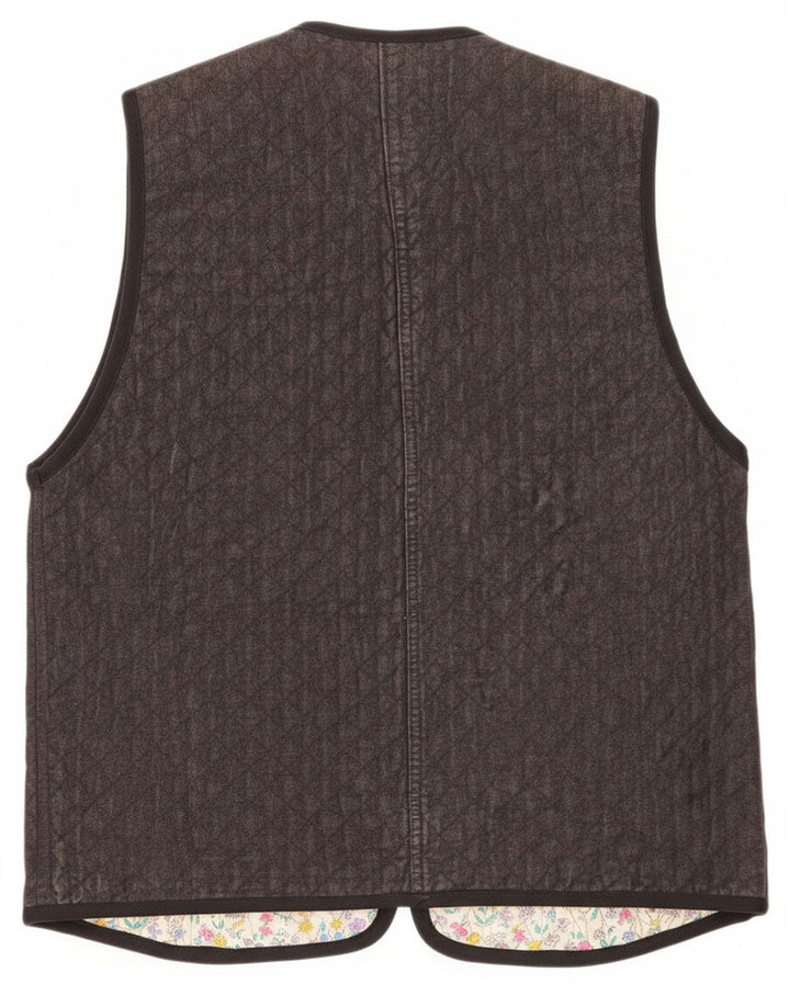 Vintage Dame Gilet UK 12 Medium Grey Paisley
