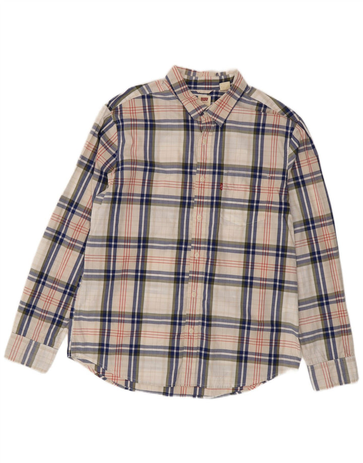 Levi's Herre Standard Fit Skjorte Stor hvid Plaid Bomuld