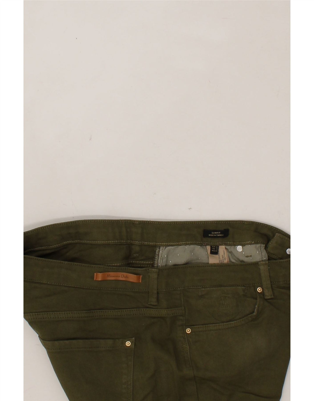 MASSIMO DUTTI Womens Slim Jeans EU 42 Large W32 L29 Green Cotton Vintage Massimo Dutti and Second-Hand Massimo Dutti from Messina Hembry 