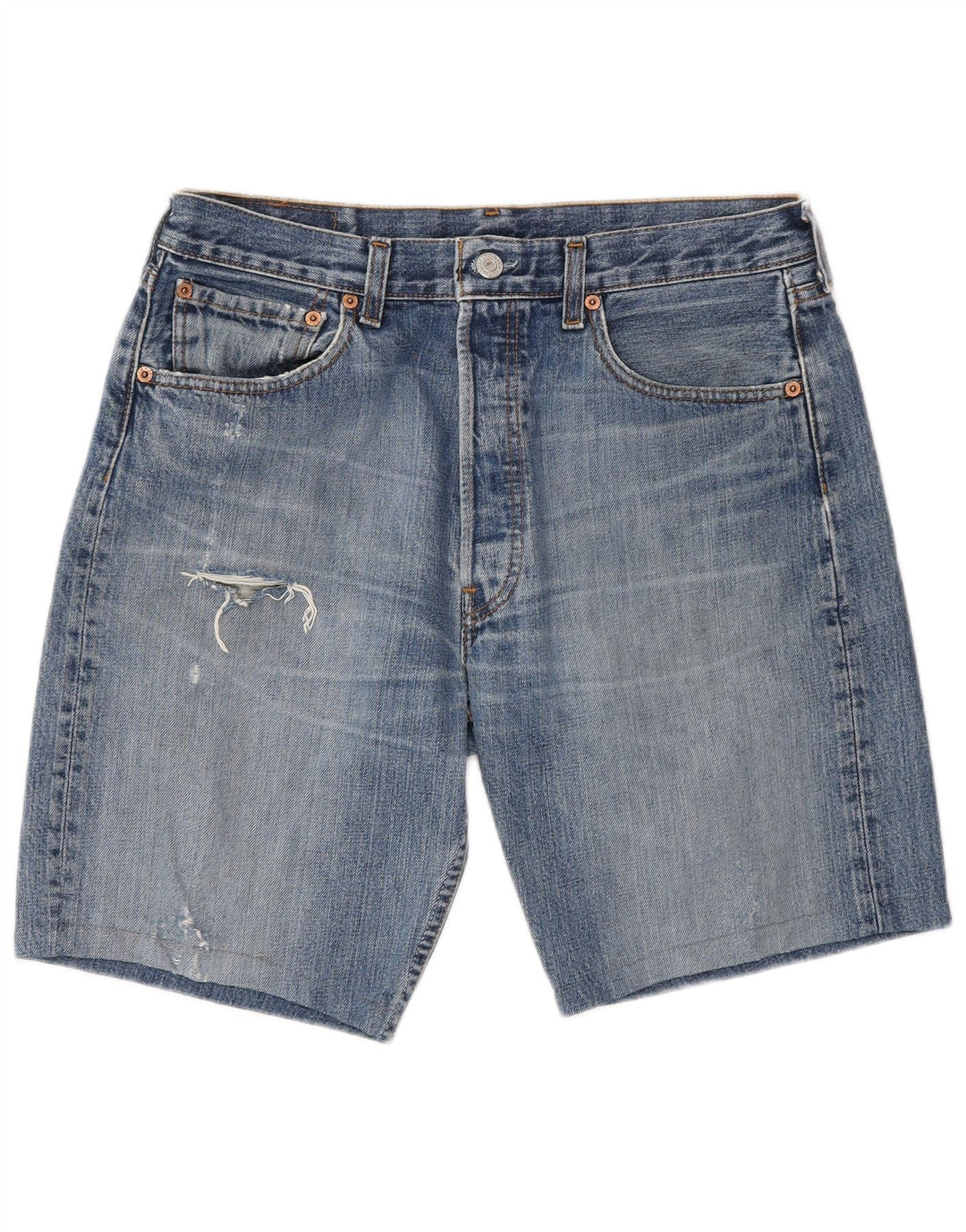 LEVI'S Herre 501 denimshorts W33 Medium Blue Bomuld