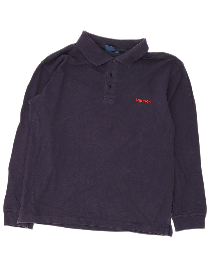 Reebok Langærmet Polo Shirt til mænd Medium Navyblå Bomuld