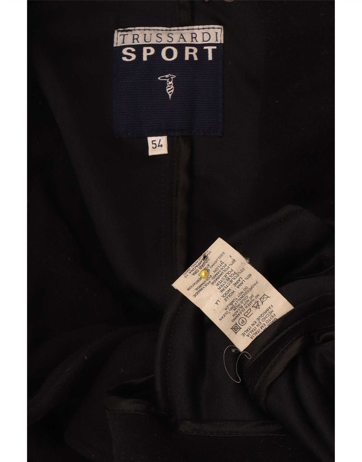 Trussardi Herre Pea Coat IT 54 2XL Sort Uld