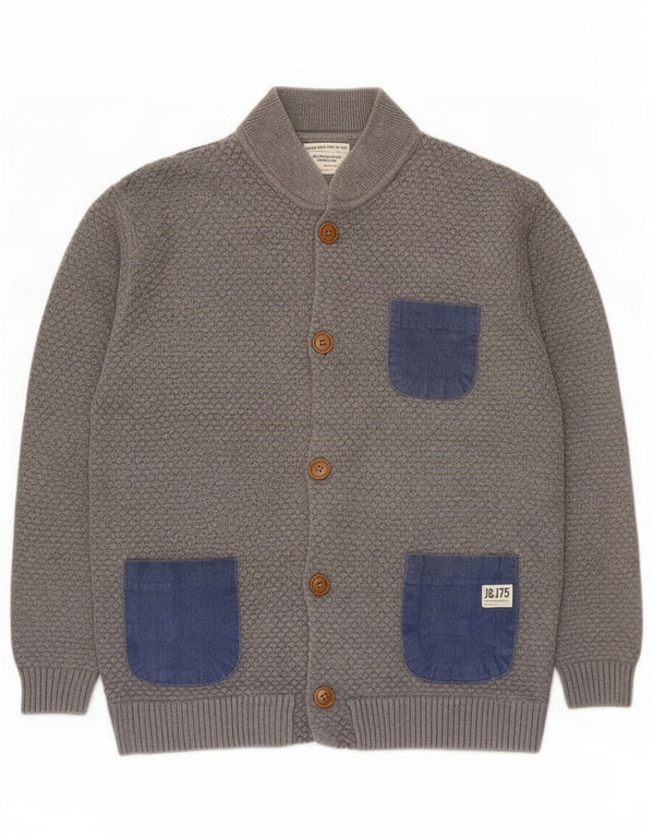 Jack & Jones Herre cardigan sweater XL Grå Colourblock Bomuld