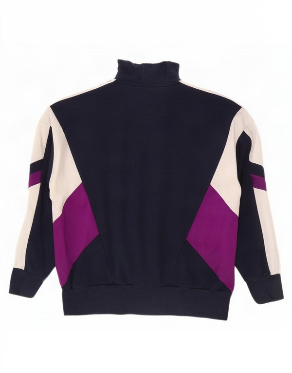 Adidas Graphic Sweatshirt Jumper UK 16 Large Navy Blue Colourblock