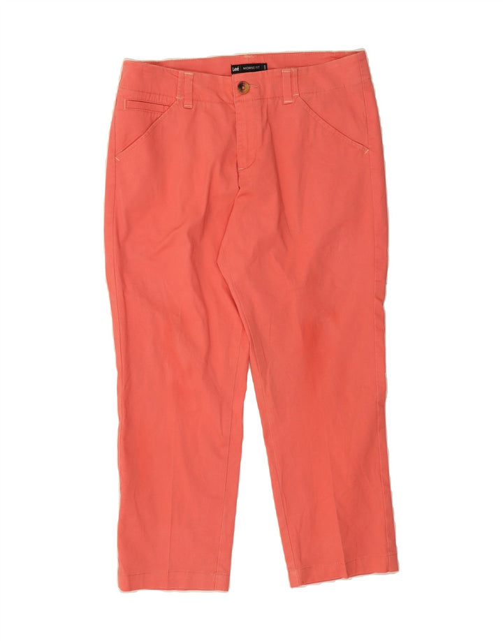 LEE Womens Straight Cropped Trousers US 6 Medium W32 L25 Pink Cotton Vintage Lee and Second-Hand Lee from Messina Hembry 