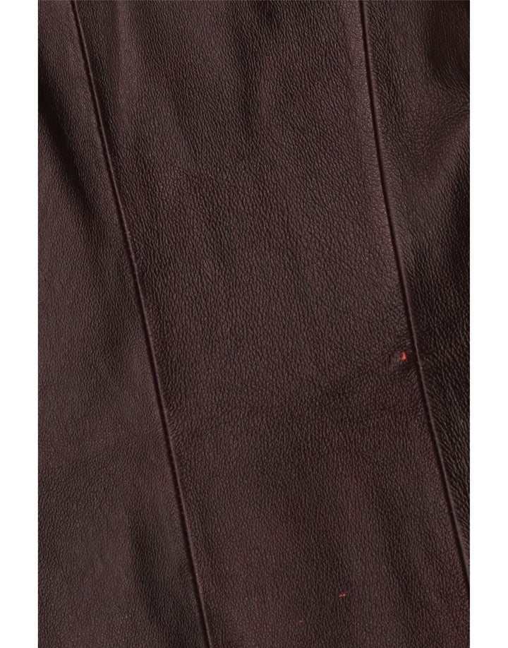 Vintage dame 3-knaps læder blazerjakke UK 22 3XL Burgundy læder