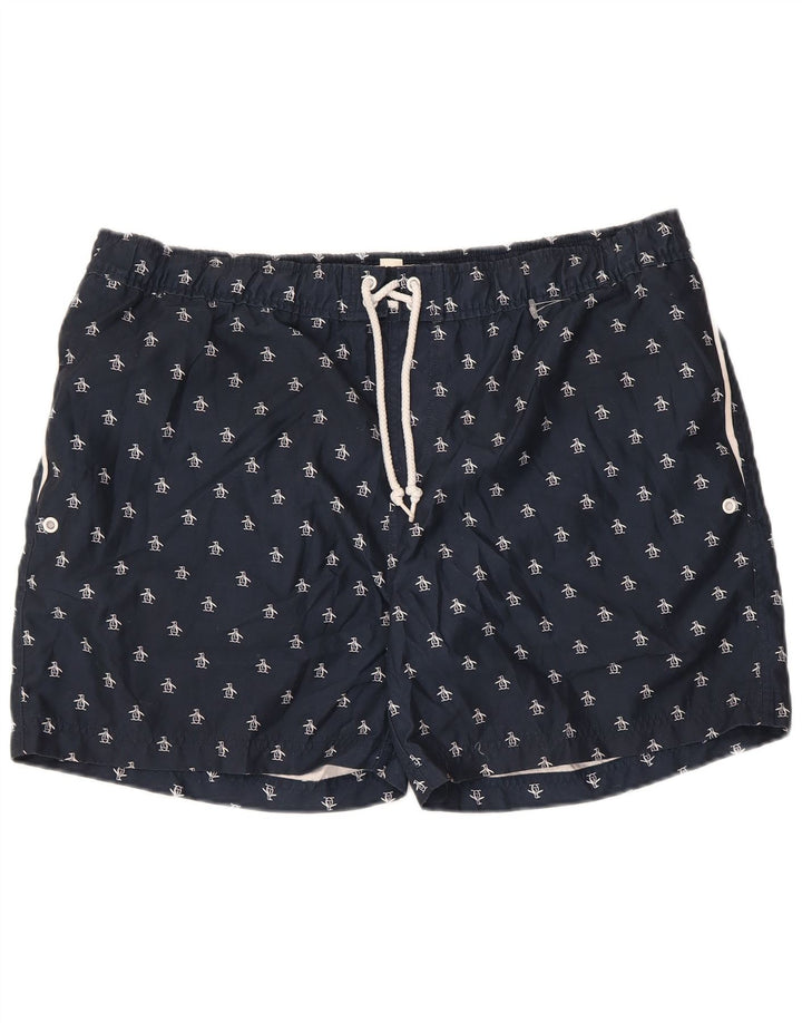 Penguin Herre grafiske svømmeshorts XL marineblå polyester