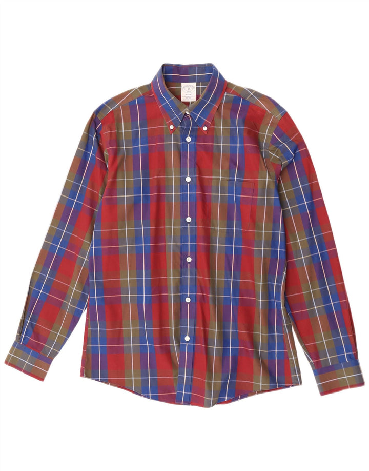 Brooks Brothers Herre Regent-skjorte Medium Flerfarvet Plaid Bomuld