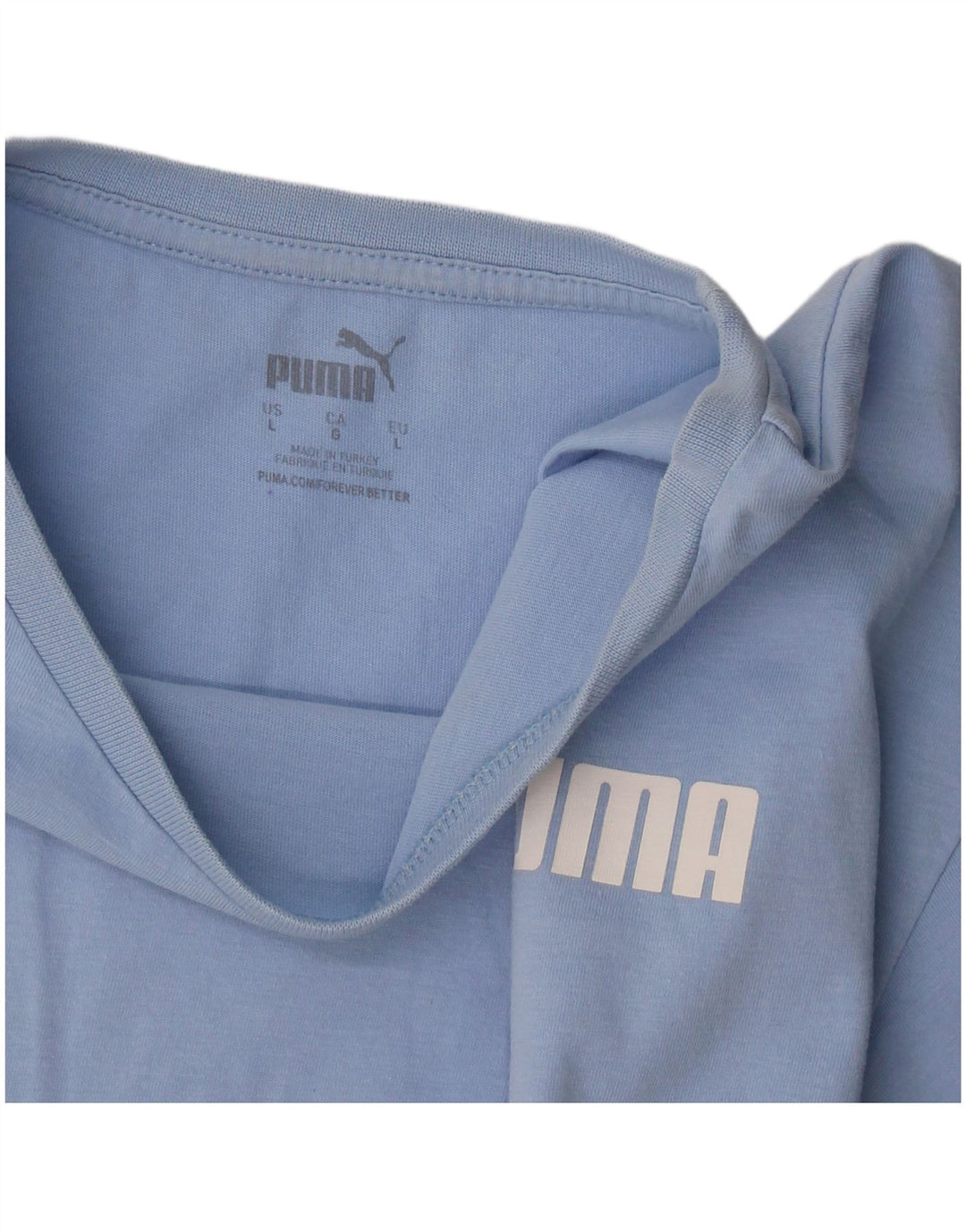 Puma Womens Crop T-Shirt Top UK 16 Large Blue