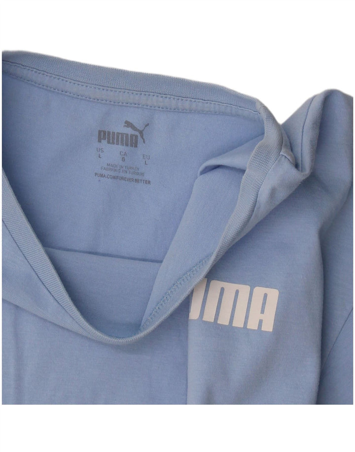 Puma Womens Crop T-Shirt Top UK 16 Large Blue