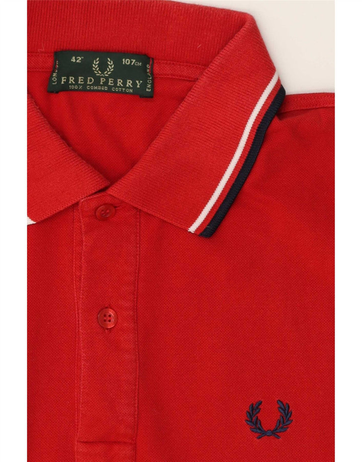 Fred Perry Herre poloshirt Medium rødstribet bomuld