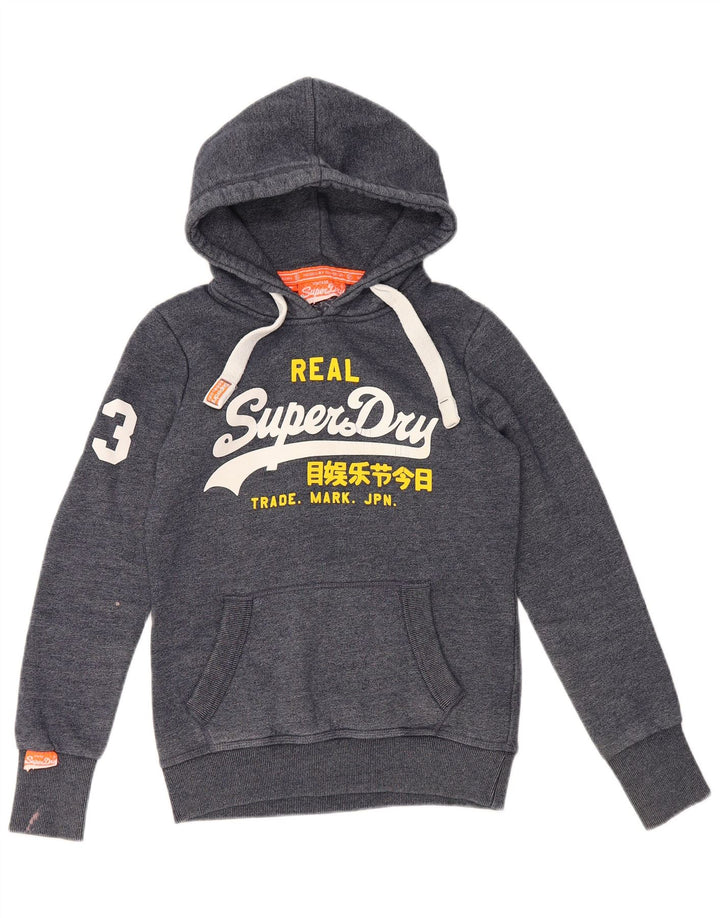Superdry Grafisk hættetrøje til mænd, lille blå bomuld